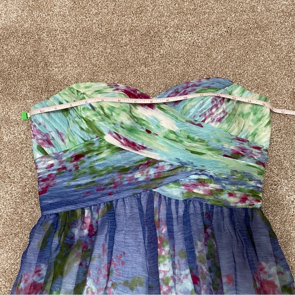 Silk Aidan Mattox Strapless Multicolor Maxi Dress Fairycore Costume Prom Cosplay - Picture 14 of 16